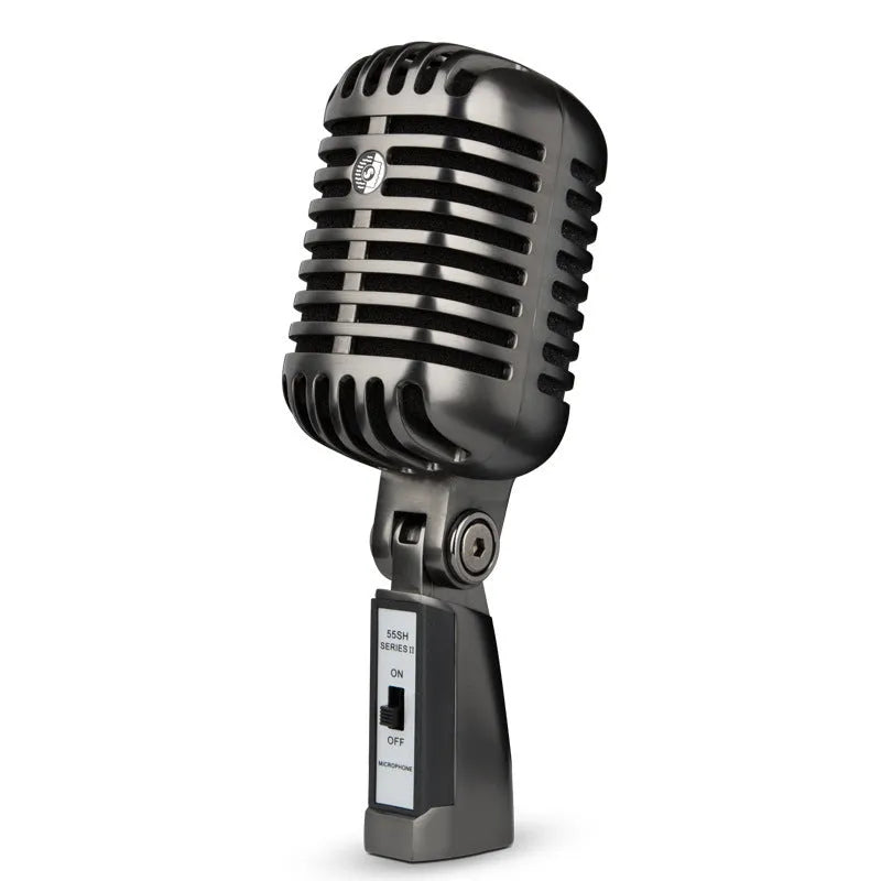 Retro style wireless condenser microphone with cardioid pickup for K song and recording