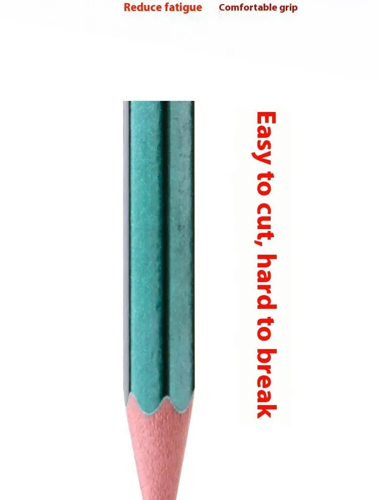Box of 10 green hexagonal wooden pencils with HB and 2B graphite grades.