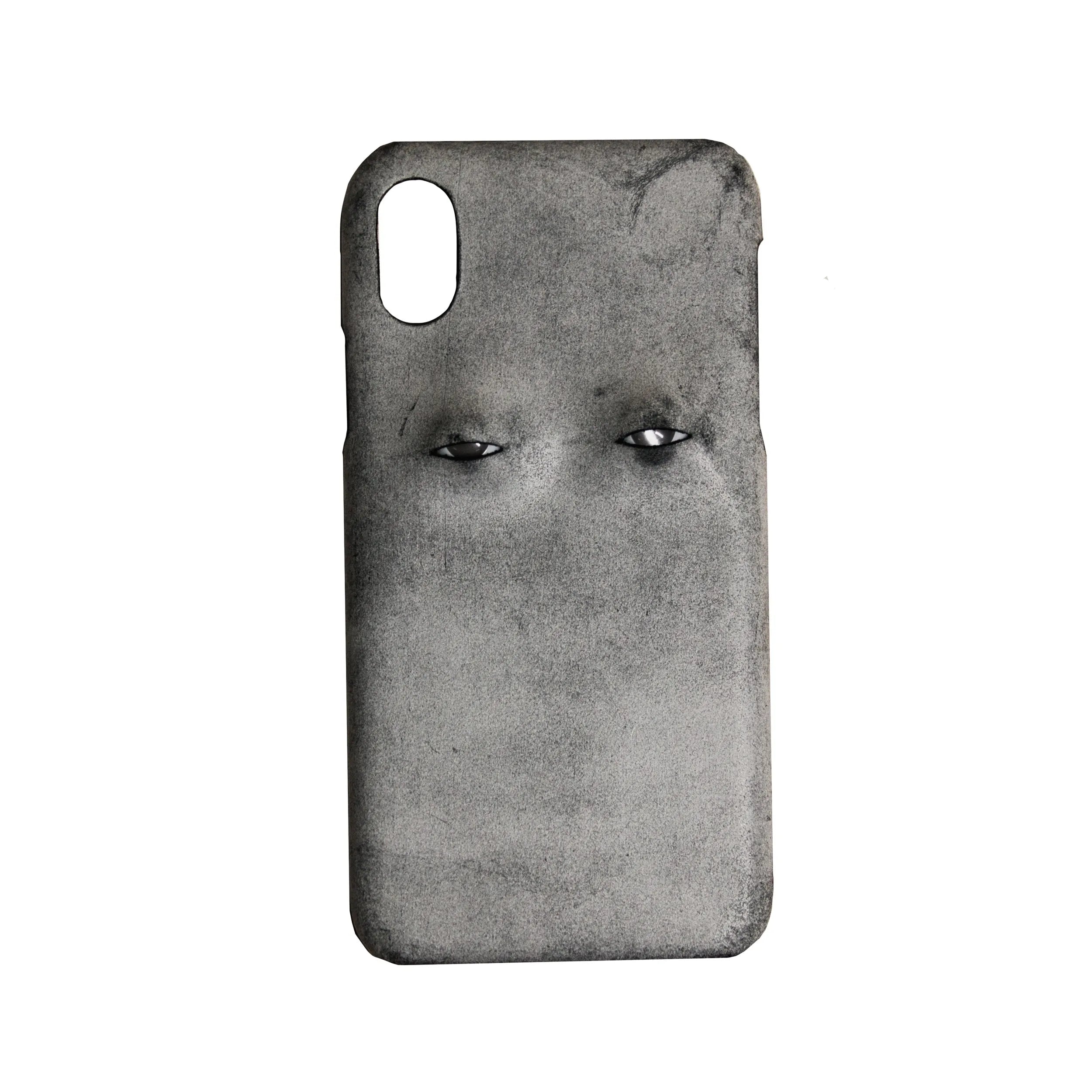 Vintage distressed cowhide leather phone case with textured grip, compatible with iPhone models 15 to 8 Plus, single eye style