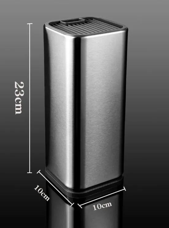 Stainless steel kitchen knife holder with storage bucket and detachable bottom