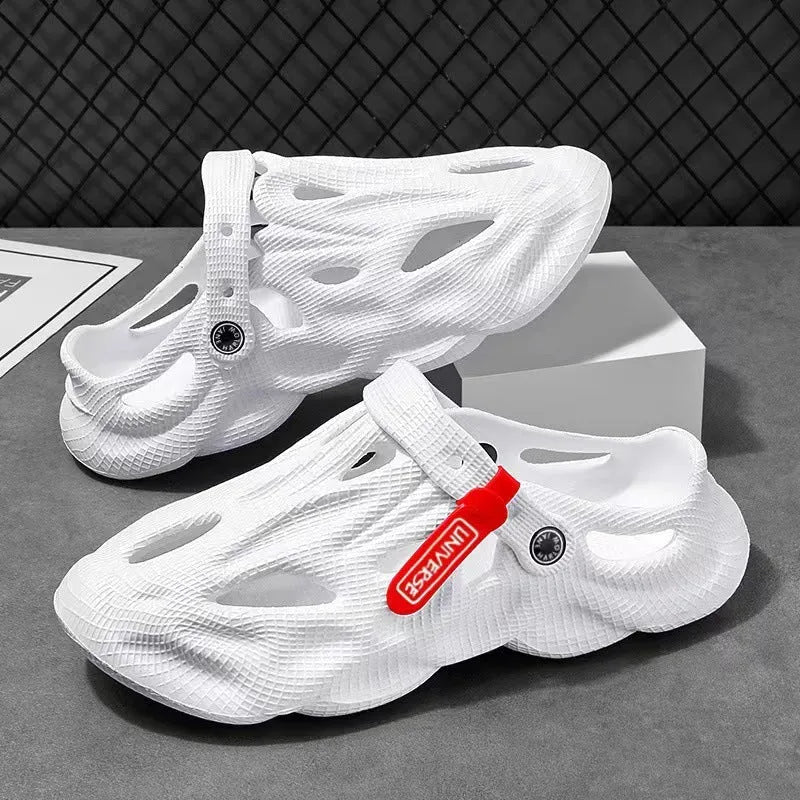Closed toe beach hole shoes in Korean style with EVA construction available in four colours
