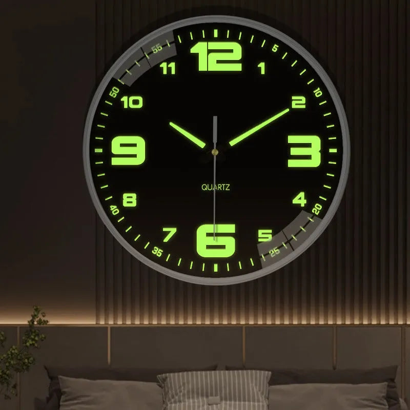 20cm diameter luminous wall clock with plastic modern shell in various colour options