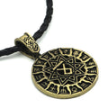 Lunavin ODing logo pendant necklace on a snake bones chain with an antique silver finish.