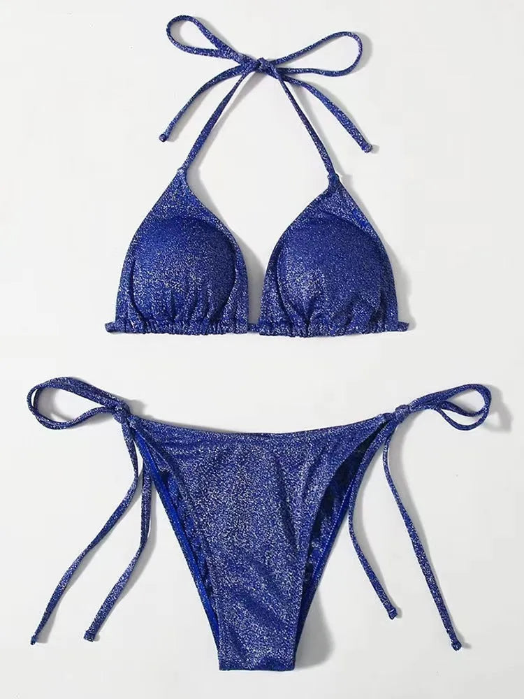 Women's bandage style bikini swimsuit in polyester available in multiple colours and sizes