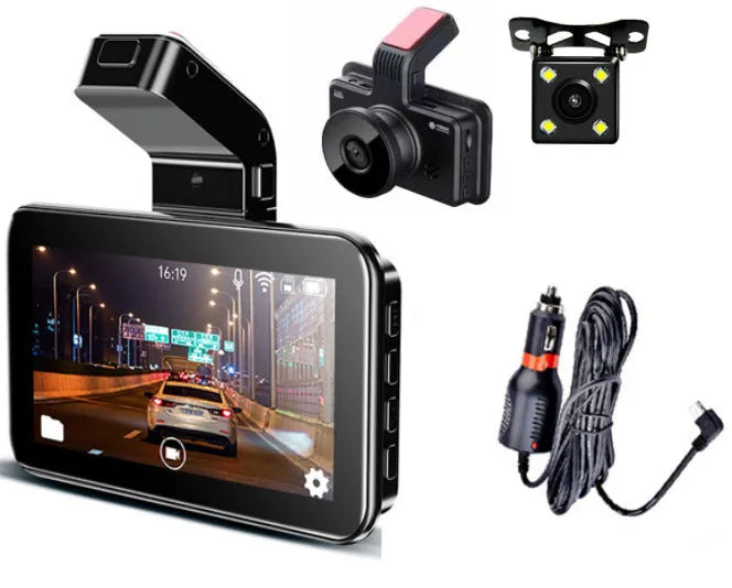 3-inch HD car DVR dashboard camera with dual lens recording capability