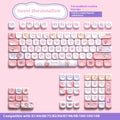 Sweet Cotton Candy coloured mechanical keyboard keycap set showing 112-key and 120-key options.