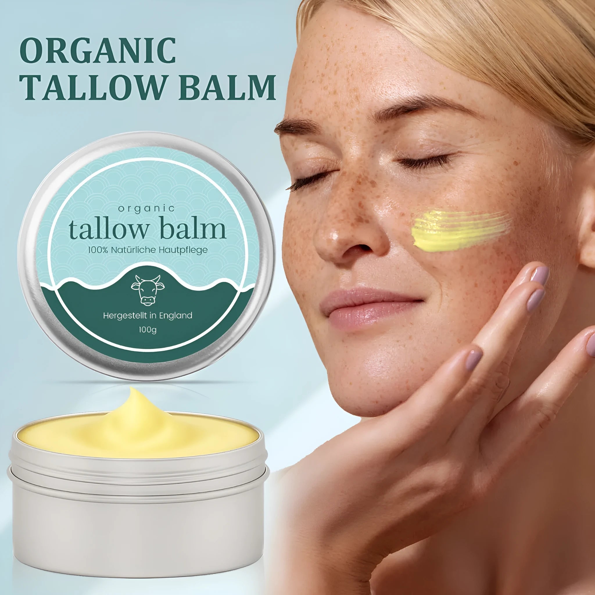 100g jar of non-standard Cow Fat Cream moisturiser for deep hydration of multiple skin types