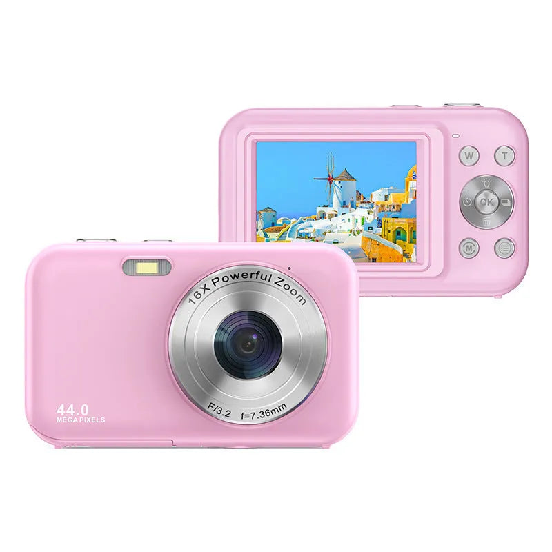 Children's digital camera with 2.4-inch screen in black, green, pink, or purple colours