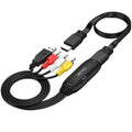 HDMI to AV converter adapter with RCA connectors and 110cm cable for video transfer