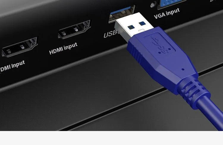 USB 3.0 male to male data cable for external hard drives, showing nickel-plated connectors.