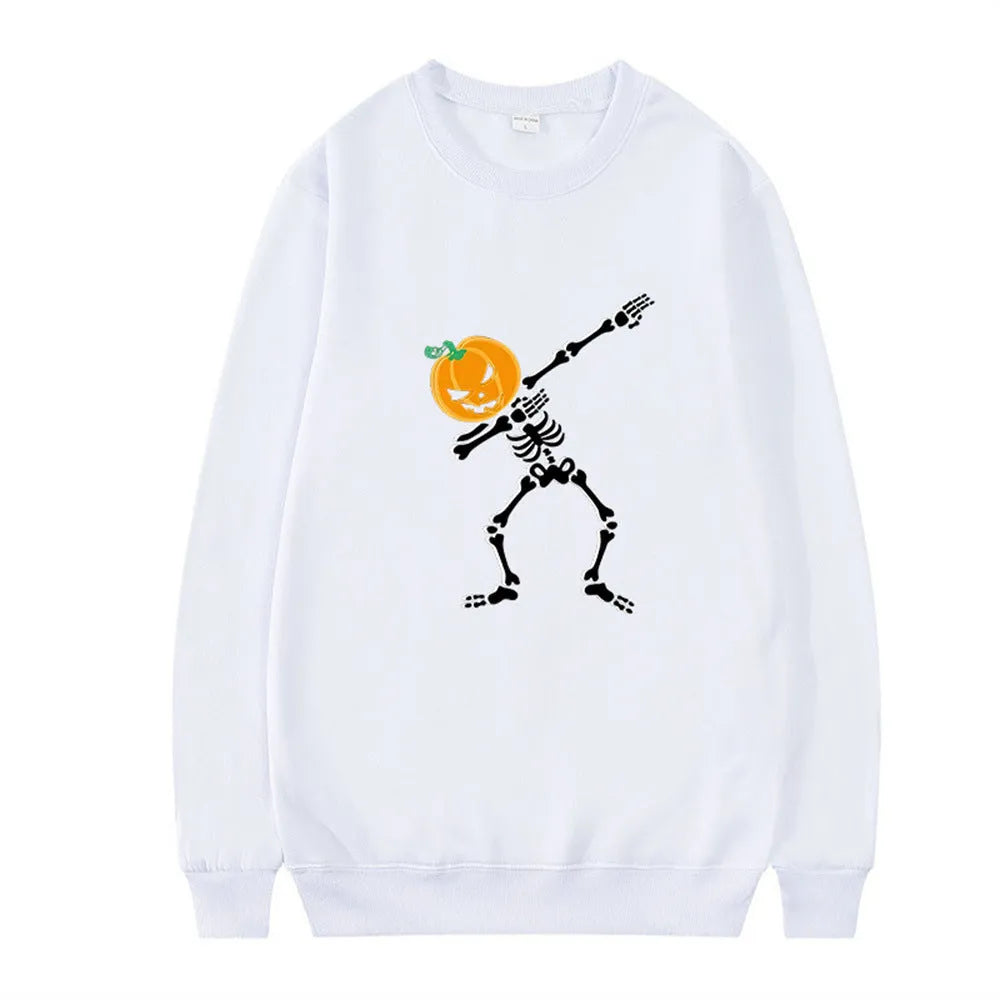 Women's printed crew neck leisure top with long sleeves in cotton polyester fabric