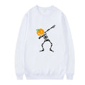 Women's printed crew neck leisure top with long sleeves in cotton polyester fabric