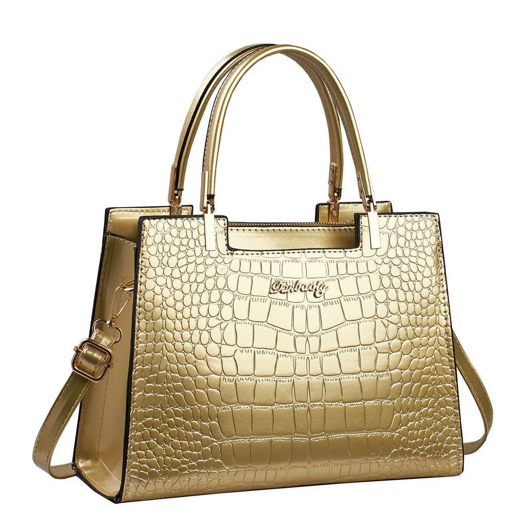 A structured horizontal square one-shoulder handbag in PU leather, shown in a choice of ten colours.