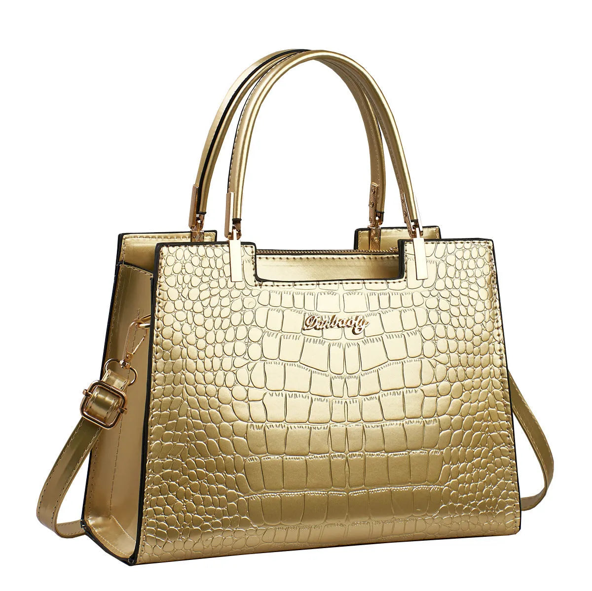 A structured horizontal square one-shoulder handbag in PU leather, shown in a choice of ten colours.