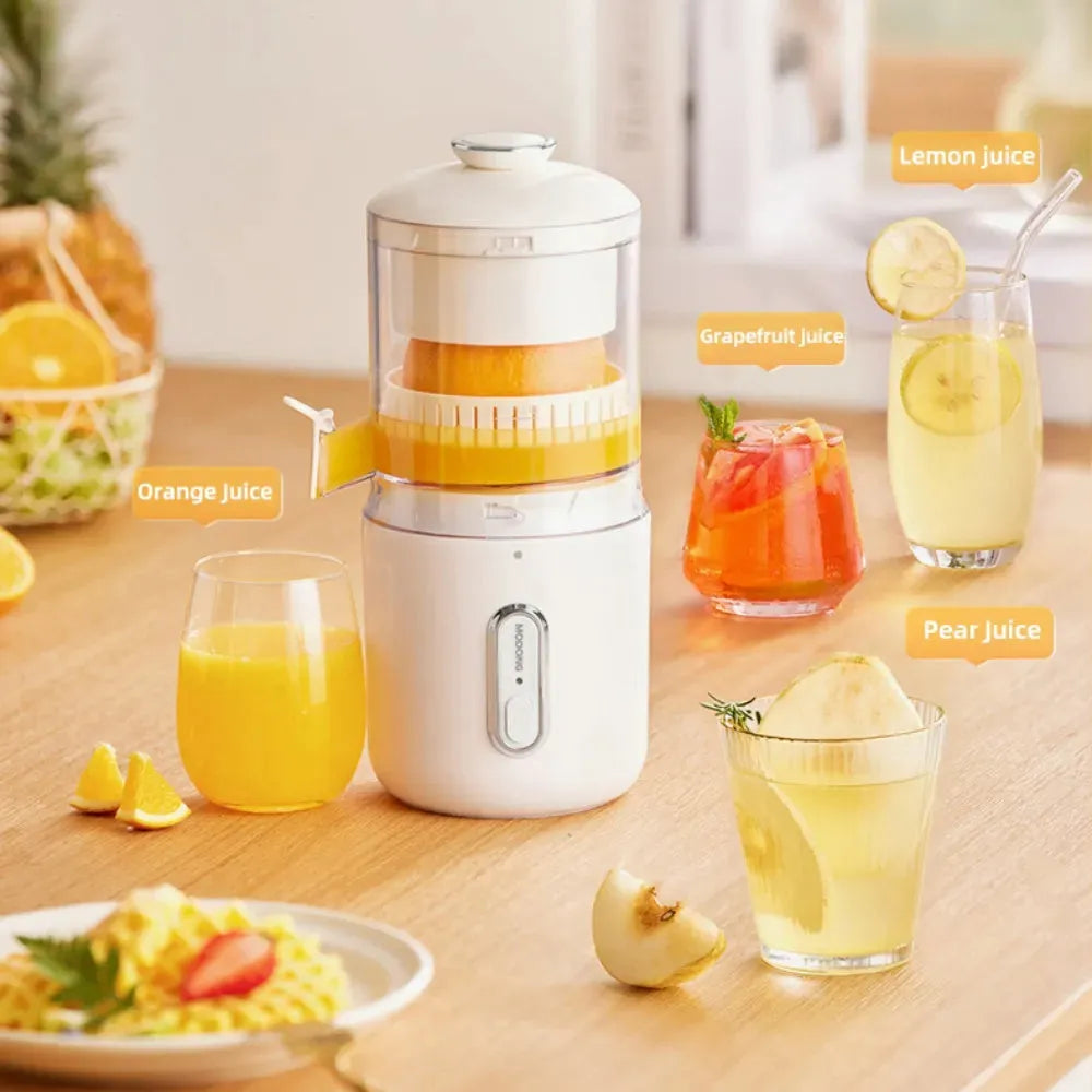 Fresh green portable electric juicer with USB charging port and removable parts for easy cleaning
