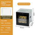 Stainless steel fruit dehydrator machine with clear viewing skylight and LED control panel