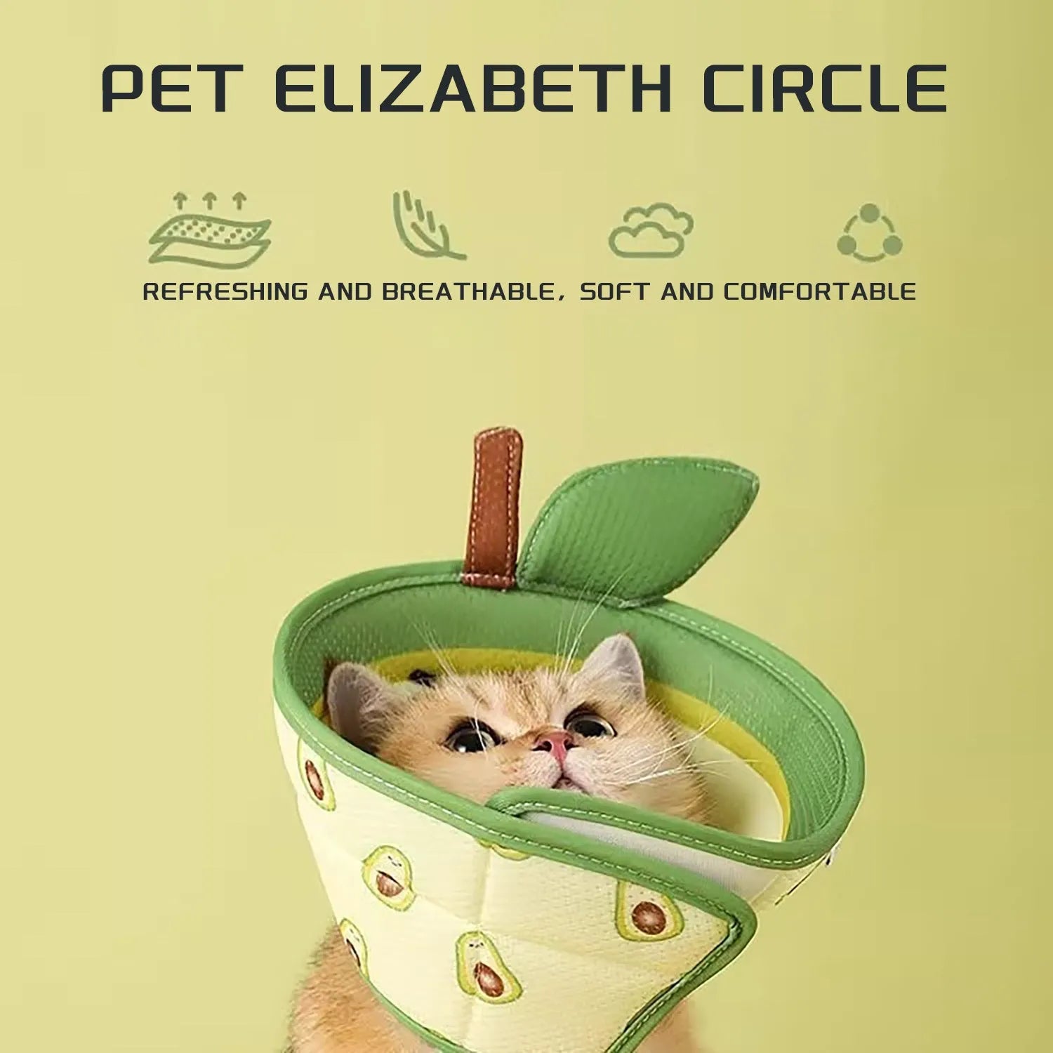 Soft EPE cat cone collar with adjustable strap for post-surgery recovery