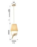 Iron bird chandelier ceiling lamp with fabric shades in bird-themed configuration