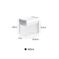 White transparent plastic grain storage container with Japanese design and 400ml capacity