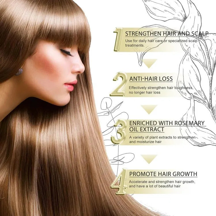 60ml bottle of yellow rosemary hair oil for damaged hair treatment