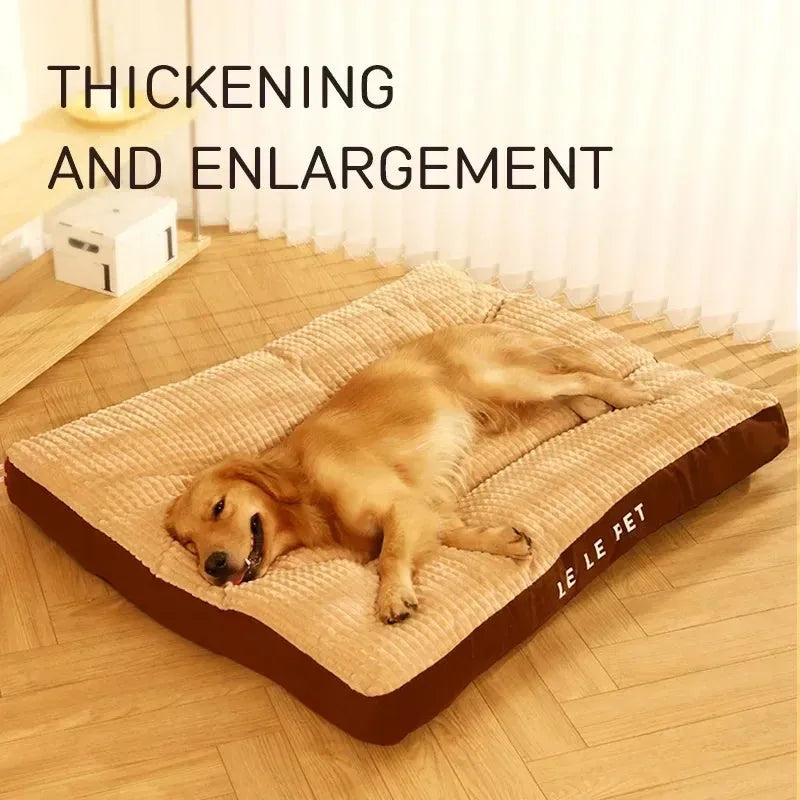 Detachable soft fleece dog bed in green, shown with blanket separated from the cushion base.