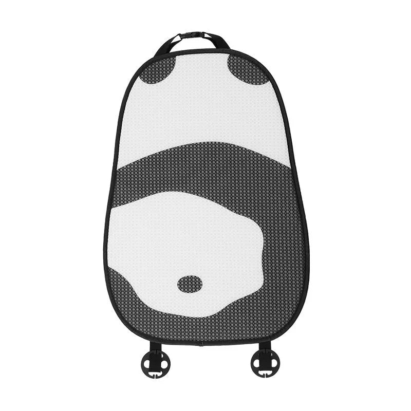 Cartoon panda plush lumbar support cushion for car seat with PP cotton filling.