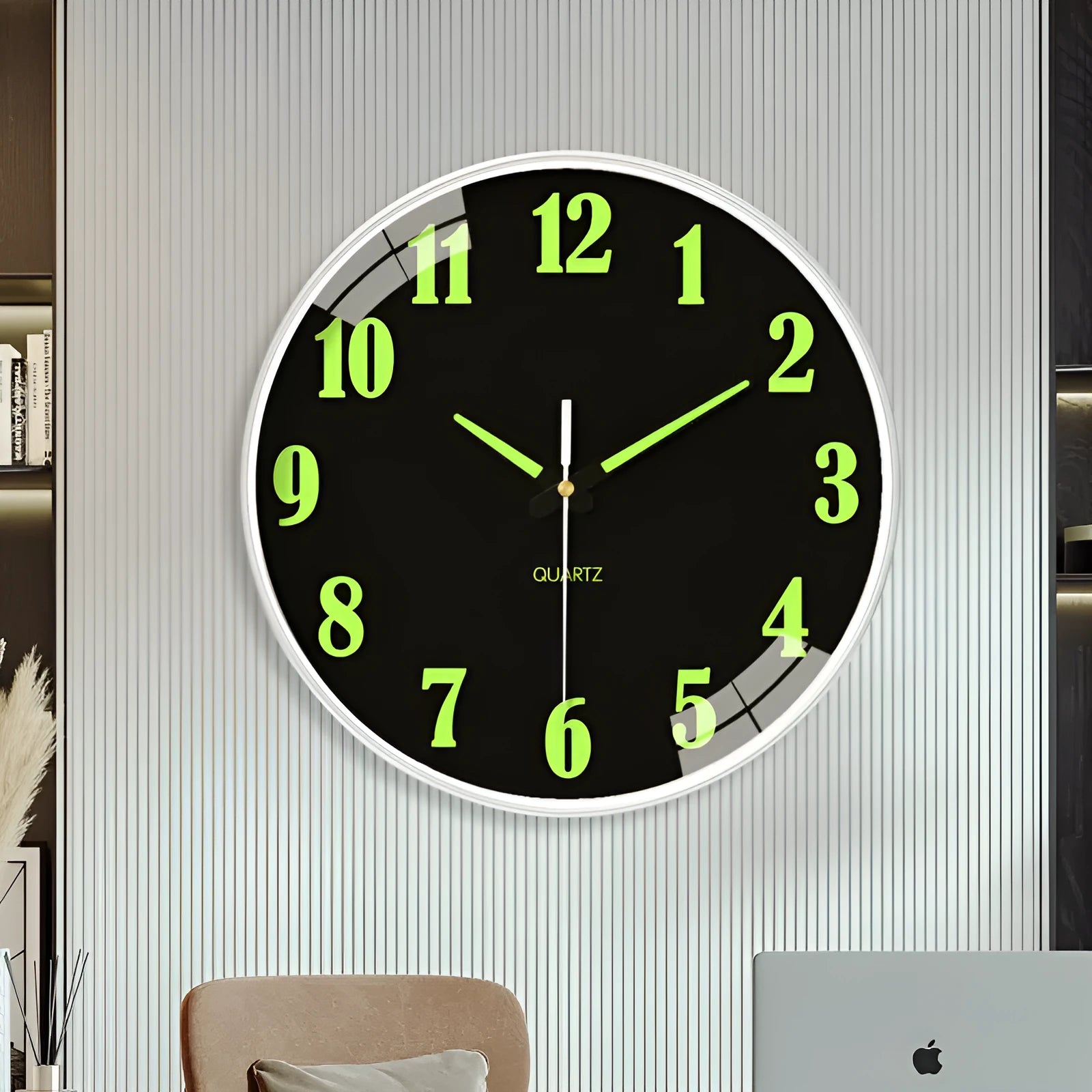 20cm diameter luminous wall clock with plastic modern shell in various colour options