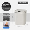 Square intelligent automatic sensor dustbin with induction opening lid in milky white