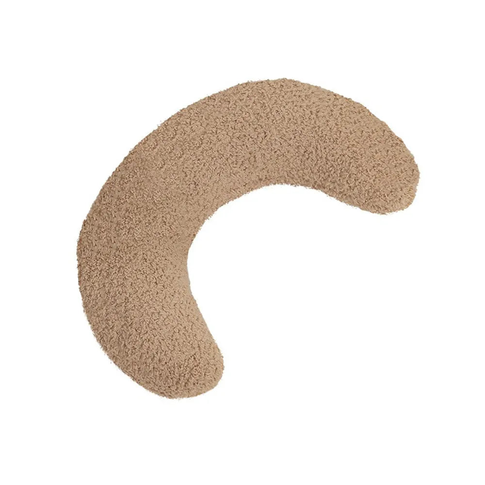 U-shaped blue cat pillow with adjustable neck collar on sofa