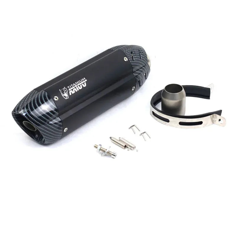 51mm stainless steel motorcycle exhaust modification piece with muffler, 370mm length