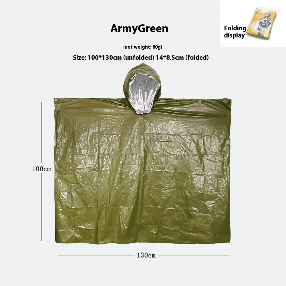 Marathon Wild cross-country raincoat laid flat, shown in orange and army green colours.