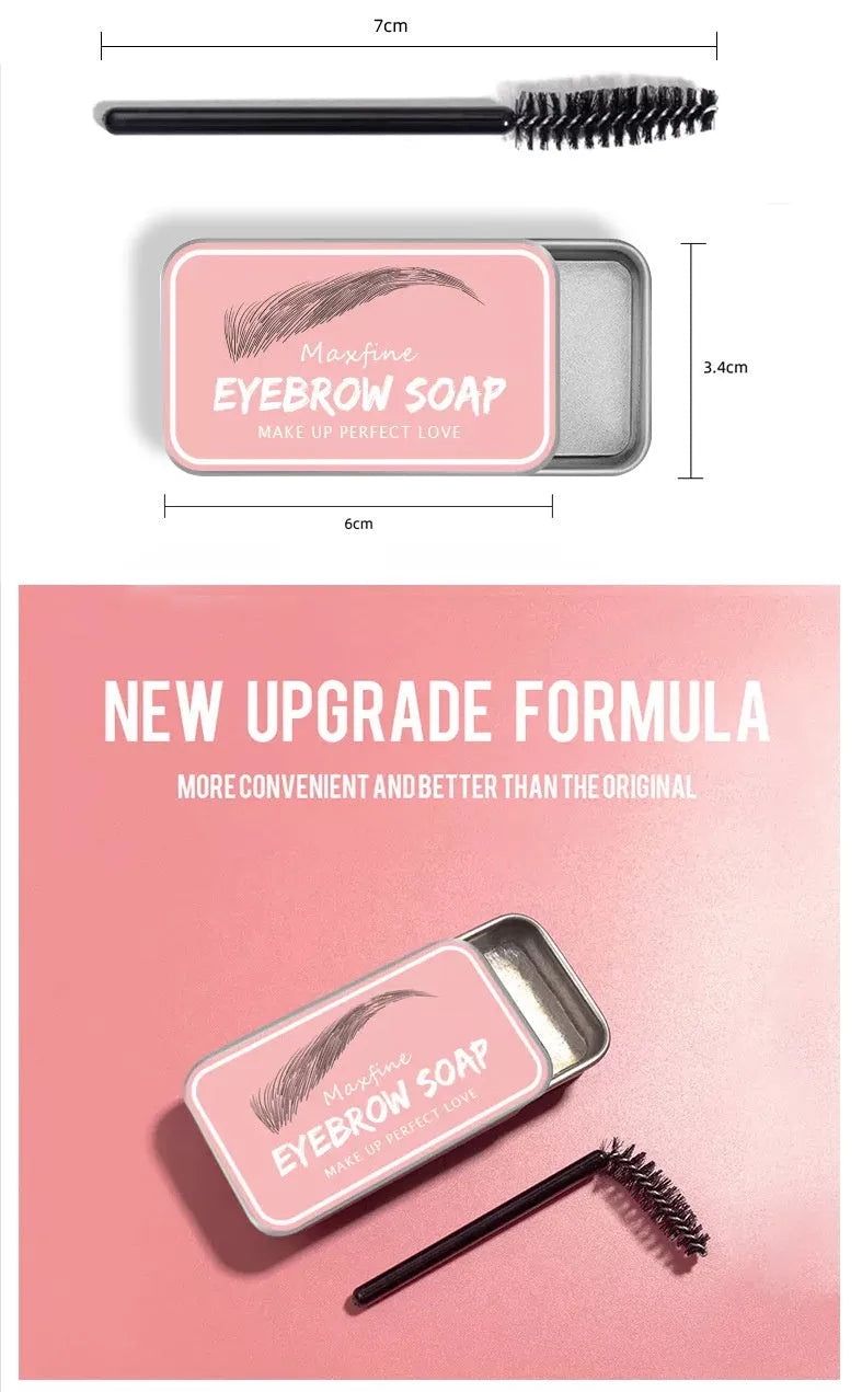 Eyebrow cream kit showing 10g dye ointment and an eyebrow brush for natural brow definition.