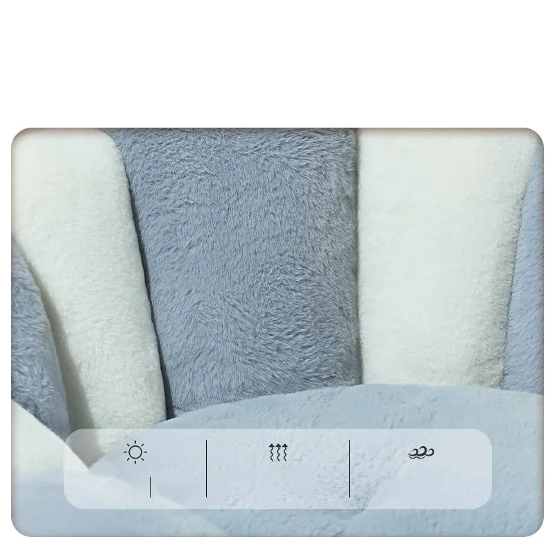 Greyish white rabbit fur pet shell nest kennel bed in three sizes for cats and dogs