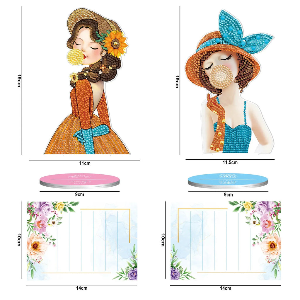 Handmade diamond painting note clip decorative desktop accessory 19cm American style