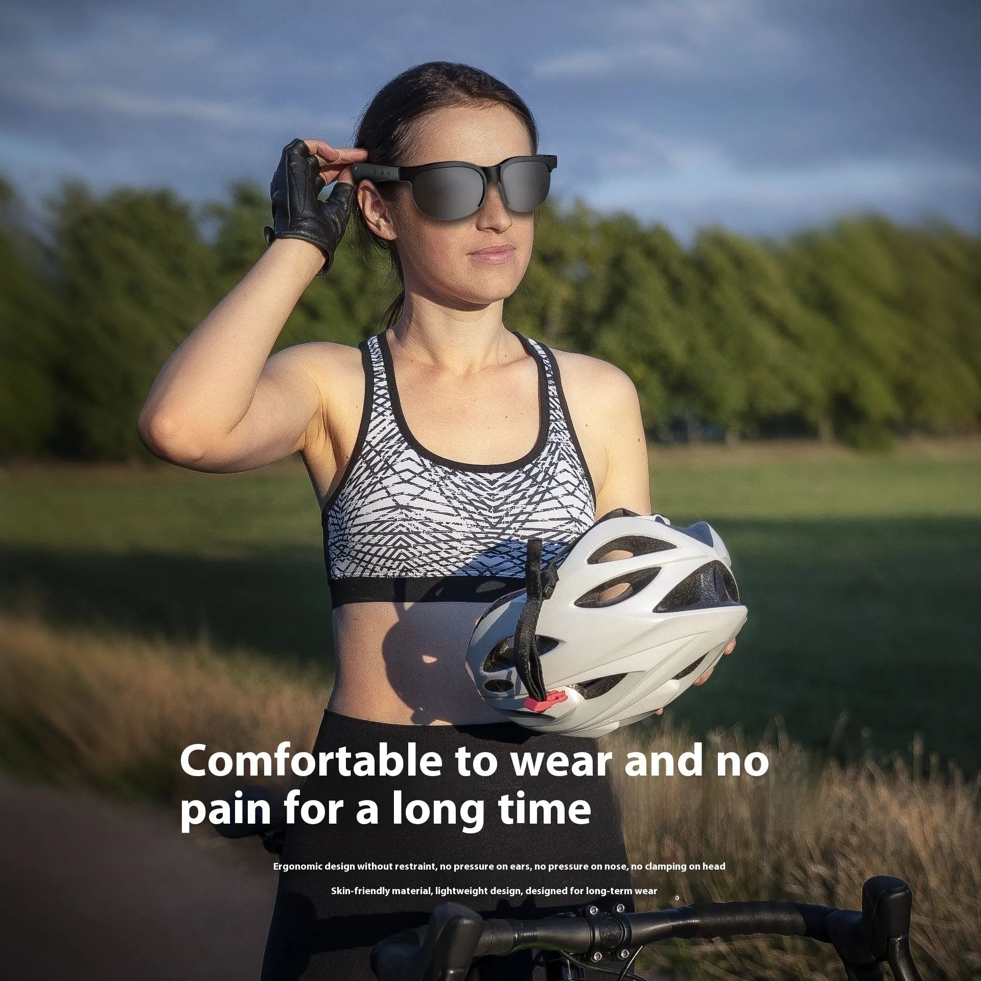 Black smart glasses with UV and blue light protection in PC ABS frame, model XG88PRO version