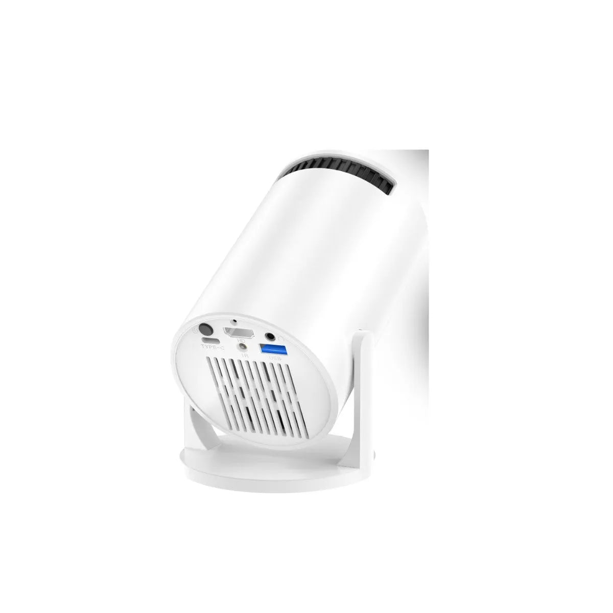 White MINI wireless portable projector displaying HD content with wireless connectivity