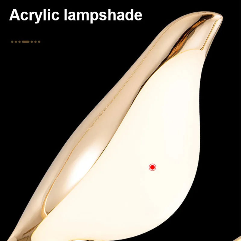 Modern minimalist magpie bird silhouette chandelier ceiling light in zinc alloy and acrylic