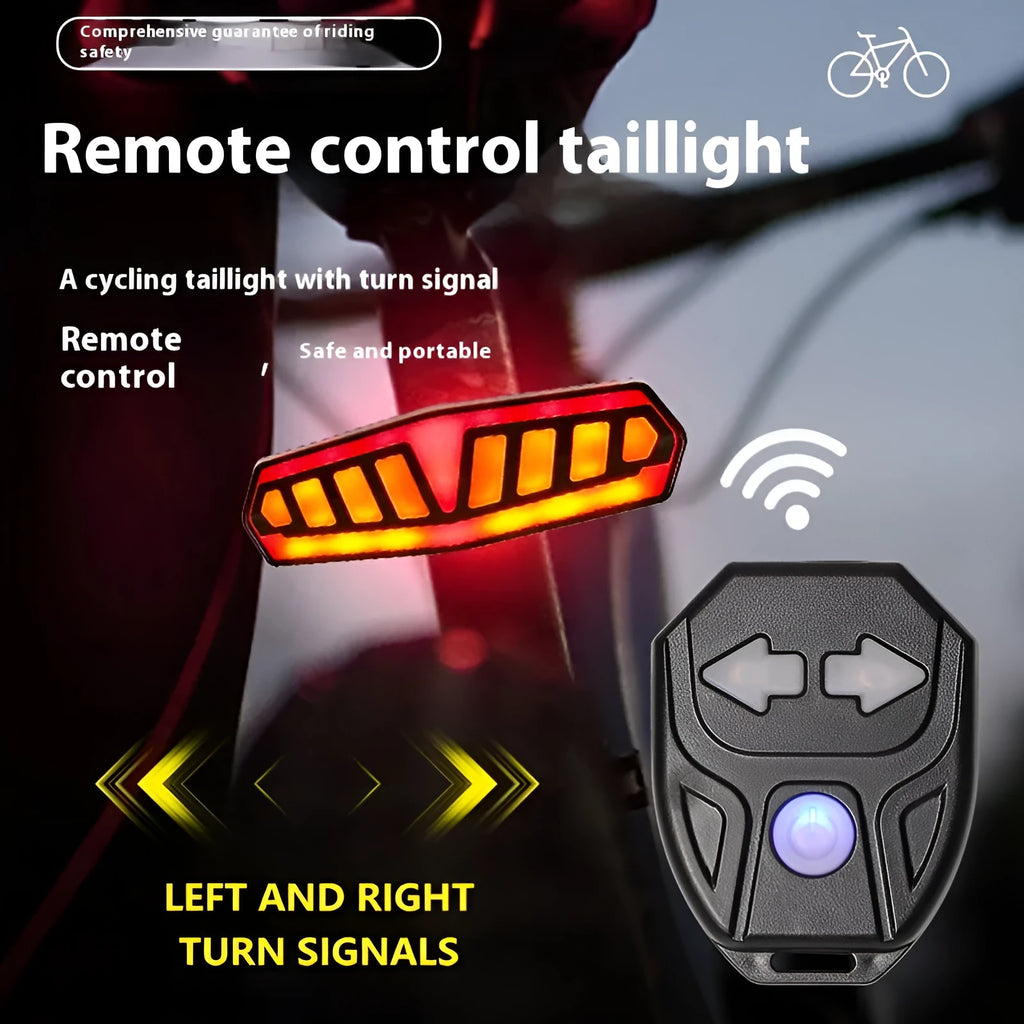 Wireless remote control steering bicycle taillight with turn signal functions