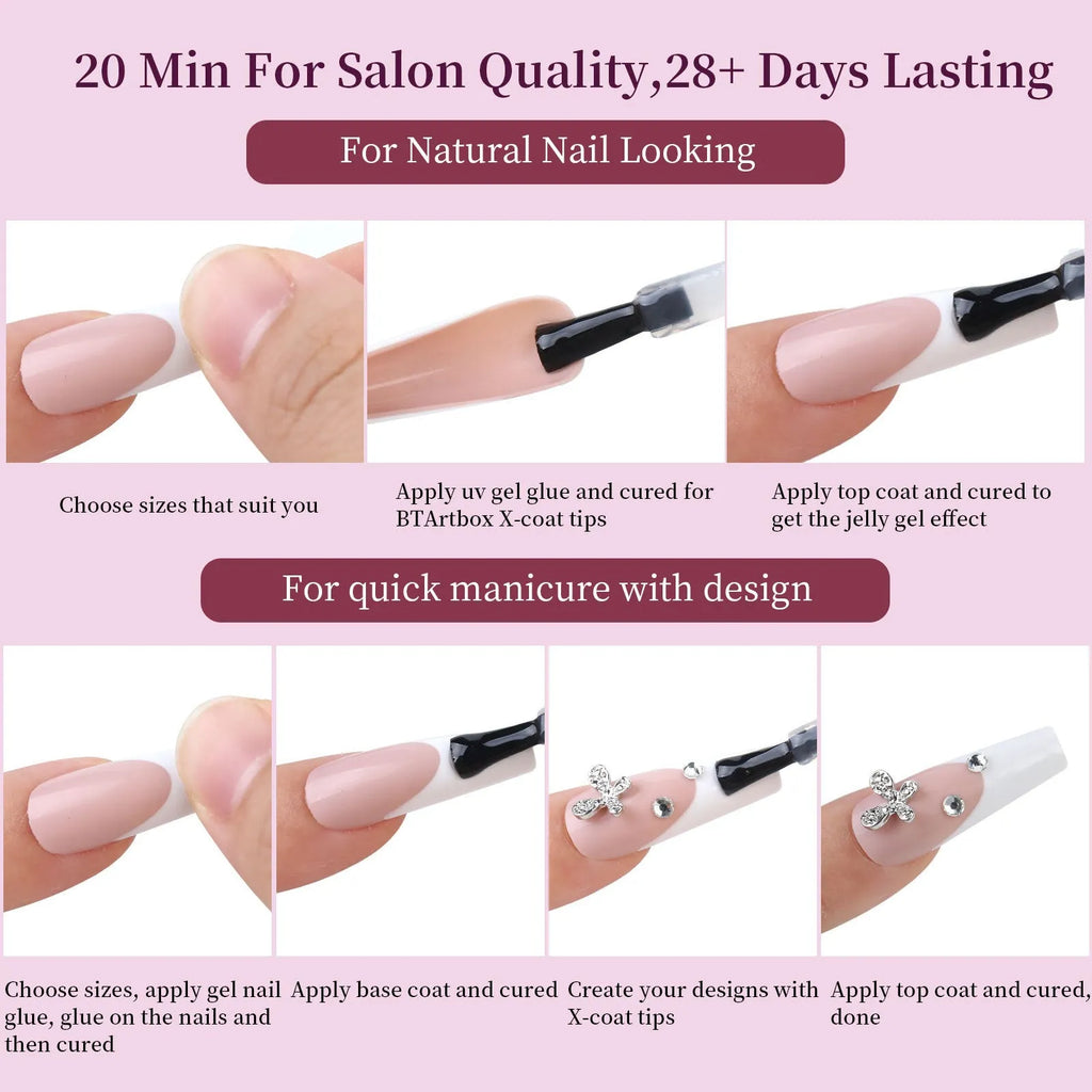 Box of 288 removable French wear armour nail stickers with seamless, ultra-thin design.