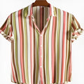 Men's short sleeved shirt in colour 1 with a digital printed pattern, made from lightweight polyester for summer.