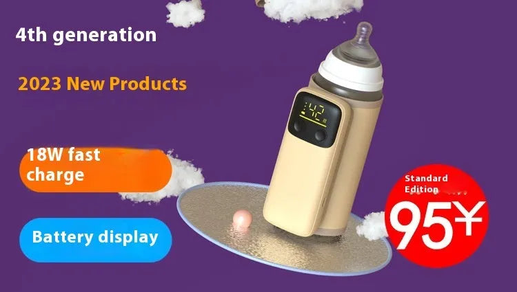 Fast-charging 8000mAh baby bottle insulation warmer with universal fit