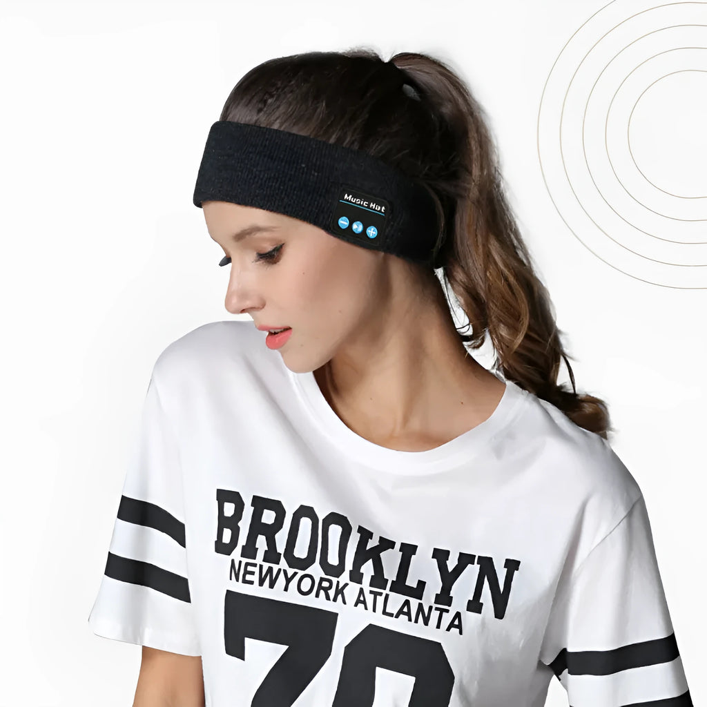 Bluetooth 5.4 sports headband with removable earphones in black dark grey grey white colours
