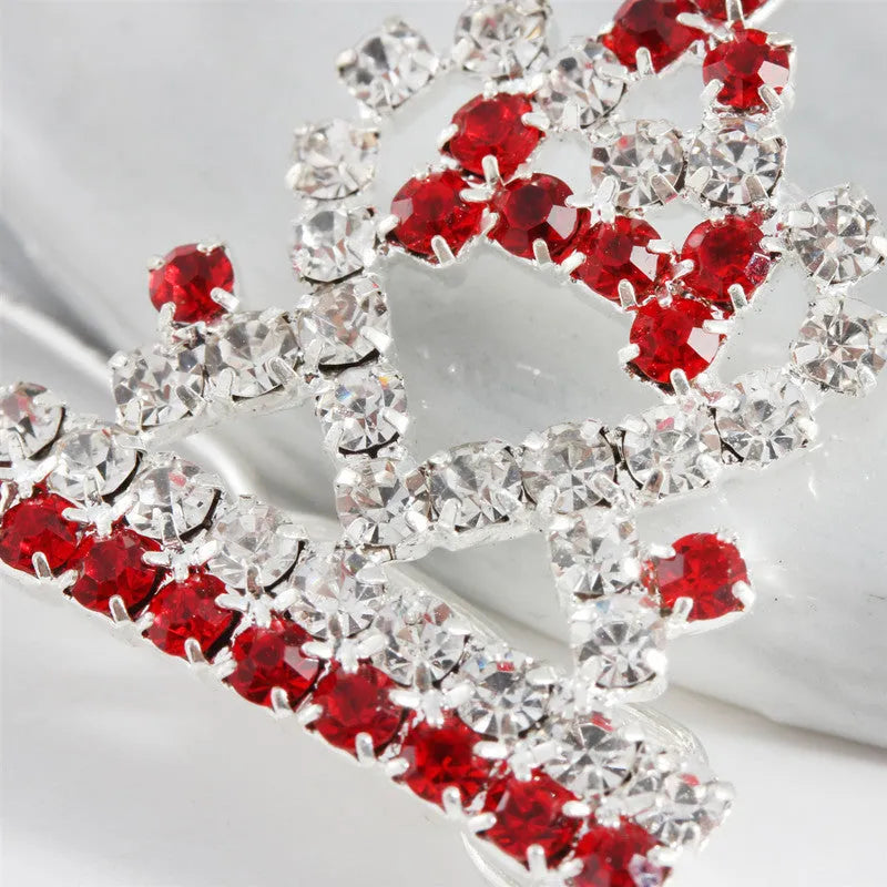 Crown horsehair hairpin ornament for dogs and cats with rhinestones on thick silver plated copper 3cm barrettes