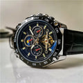 Men's automatic mechanical watch with a 12mm thick case showing various colour options like silver, black, and gold.