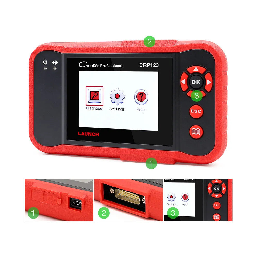 CRP123 automobile fault detector diagnostic equipment with cables and card reader