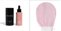 Matte sun tanning liquid bottles: 50ml tanning drops and 75ml tanning flash cream.