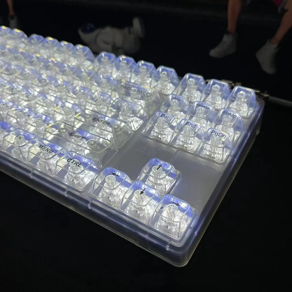 132 transparent plastic key caps for mechanical keyboard replacement