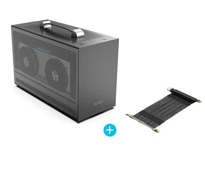 Hummingbird PRO Mini-ITX desktop computer case in titanium grey and white finish options.
