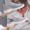 Women's flyknit sneakers in beige with low-top flat heel design and front lace-up fastening