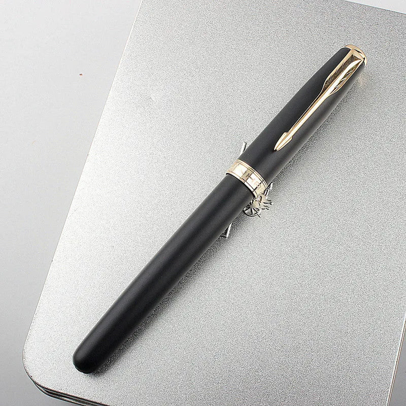 Stainless steel ballpoint pen with 0.5mm tip for business and office writing applications